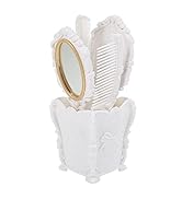 Beavorty 5pcs Vintage Hand Mirror Comb Set Makeup Vanity Mirror Comb Hair Brush Set Detangling Ha...